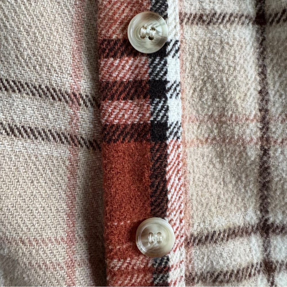 Polagram Plaid Colorblock Patchwork Button-Up Shi… - image 8